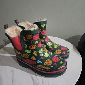 Pumpkin Pattern Kids Rain Boots